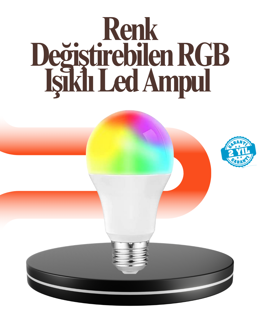 2-53 Renk Değiştiren RGB LED Ampul 16 Renk Uzaktan Kumandalı 2025 Model - Vipsepet - Görsel 1