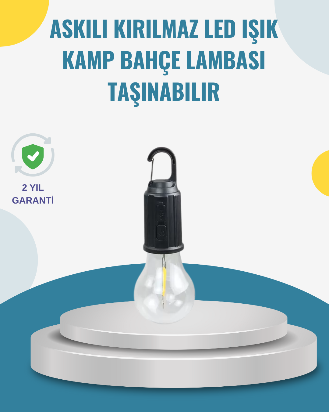 2-53 Taşınabilir Sıcak Işık Yayan Kamp Lambası - Vipsepet - Görsel 1