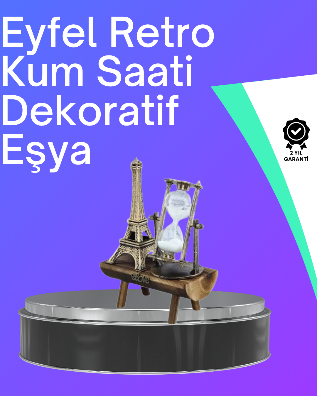 2-54 Klasik Tasarımlı Ahşap Kum Saati – Ev ve Ofis İçin Masaüstü Aksesuarı - Vipsepet - Görsel 1