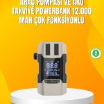 12.000 mAh Akü Takviye Powerbank Dahili Hava  Dijital Ekranlı - Vipsepet