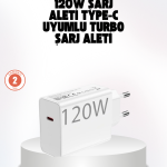 120W Güçlü Hızlı Şarj Adaptörü ve Type-C Kablo Seti – Güvenli Şarj Teknolojisi - Vipsepet