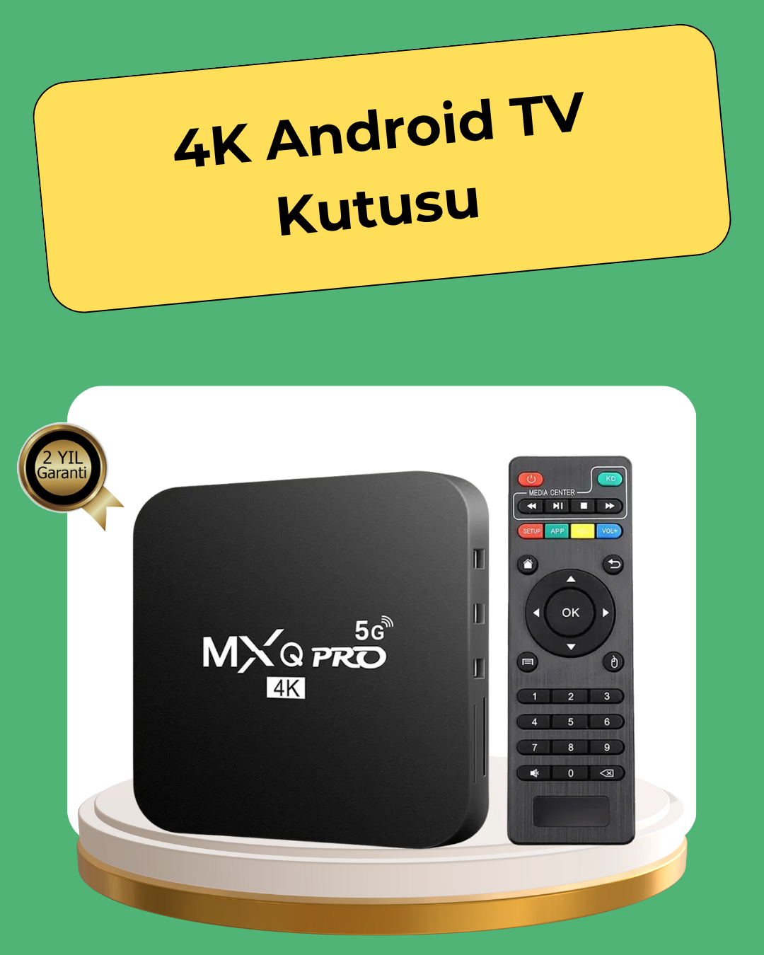2-65 4K Ultra HD TV Box – 2GB RAM, 16GB Hafıza, Android Akıllı Medya Oynatıcı - Vipsepet - Görsel 1