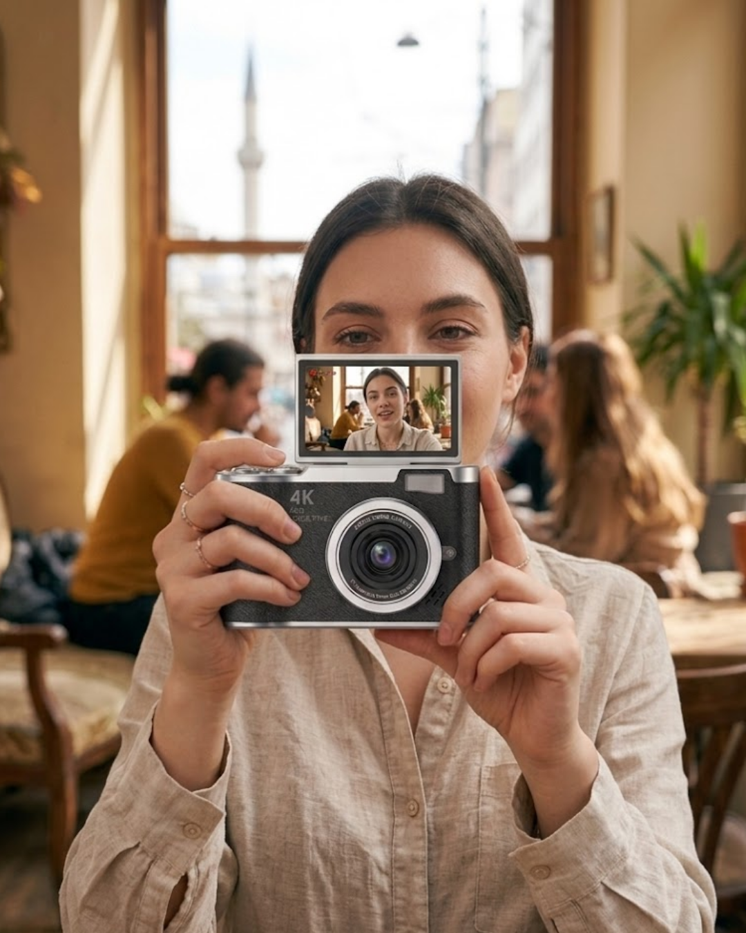 2-68 48 MP Kompakt Dijital Kamera 4K Video 8X Zoom ve Flip Ekran Selfie Vlog Uyumlu - Vipsepet - Görsel 1