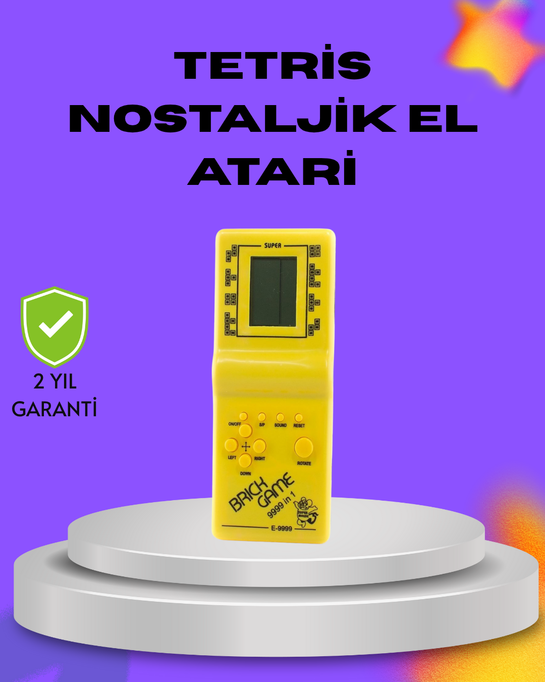 2-68 Klasik Tetris Oyunu El Konsolu – Taşınabilir Pil ile Çalışan Retro El Aterisi - Vipsepet - Görsel 1