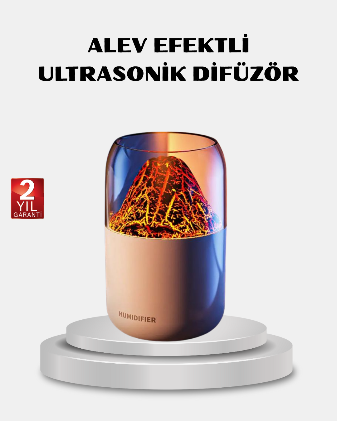 2-7 280ml Alev Işıklı Ultrasonik Hava Nemlendirici Sessiz ve USB Şarjlı - Vipsepet - Görsel 1