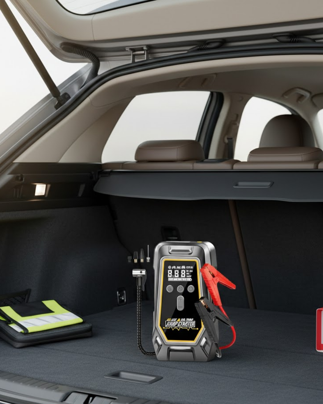 2-7 Araçlar İçin Akü Takviye ve Dijital Hava Kompresörü 16000 mAh - Vipsepet - Görsel 1