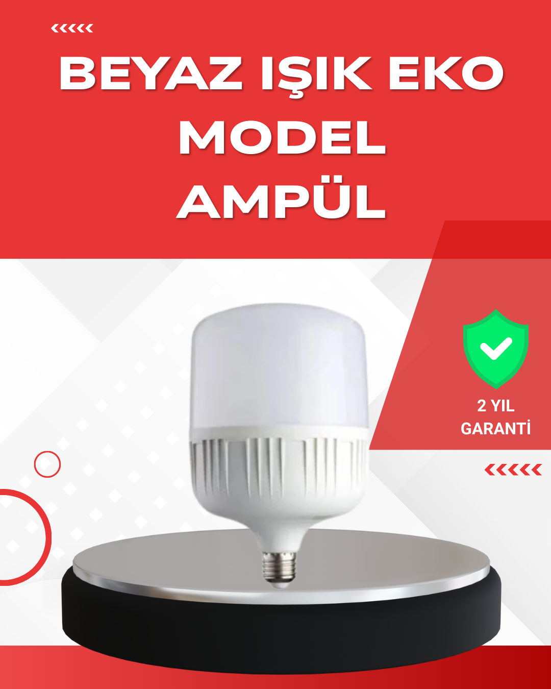 2-70 Elektrik Kesintileri İçin Şarjlı LED Ampul 30W E27 Beyaz Işık - Vipsepet - Görsel 1