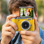 48 MP 4K Dijital Kamera Flip Ekranlı Vlog Selfie Çekim Profesyonel Fotoğraf Makinesi - Vipsepet