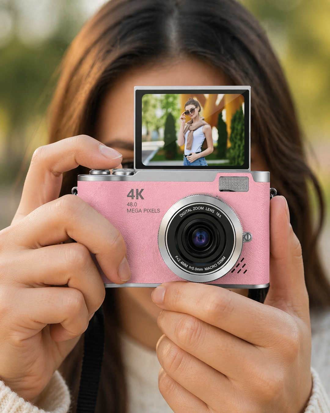2-71 48 MP Vlog Kamera 1080P Video Flip Screen Uzun Pil Ömrü Selfie Kamera - Vipsepet - Görsel 1