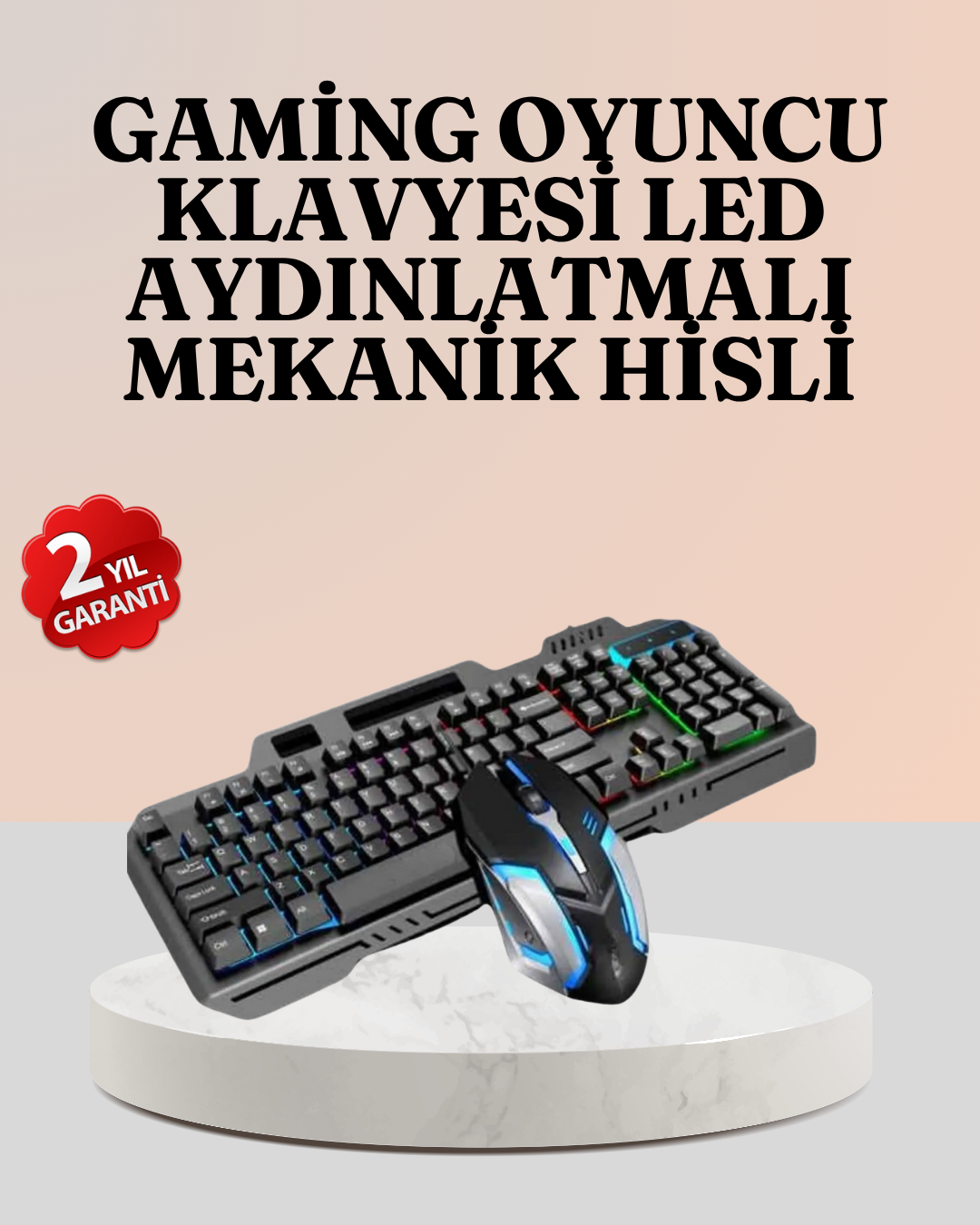 2-74 RGB Aydınlatmalı Oyuncu Klavye Mouse – Mekanik Hissiyat, Maksimum Kontrol - Vipsepet - Görsel 1