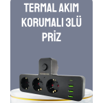 Anahtarlı Çoklu Priz 3 USB 1 Type-C Hızlı Şarj Destekli - Vipsepet