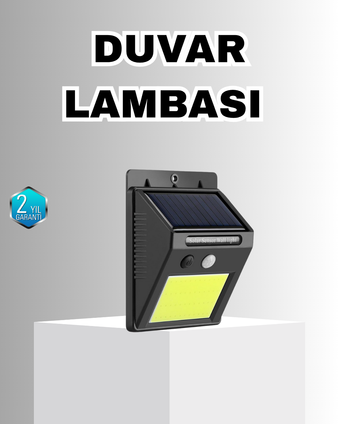 2-75 Solar Güçlü LED Dış Mekan Lambası – Güneş Enerjisiyle Şarj Olan Sensörlü Bahçe Işığı - Vipsepet - Görsel 1