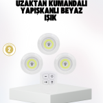 Kablosuz Gün Işığı 3’lü LED Spot Lamba Kumandalı - Vipsepet