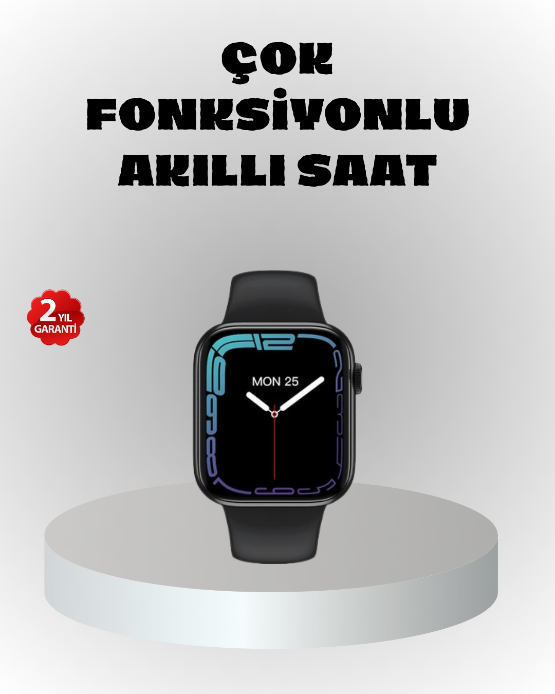 2-77 380mAh Bataryalı Akıllı Saat – Arama, Bildirim, AOD Ekran ve Uzun Pil Ömrü - Vipsepet - Görsel 1