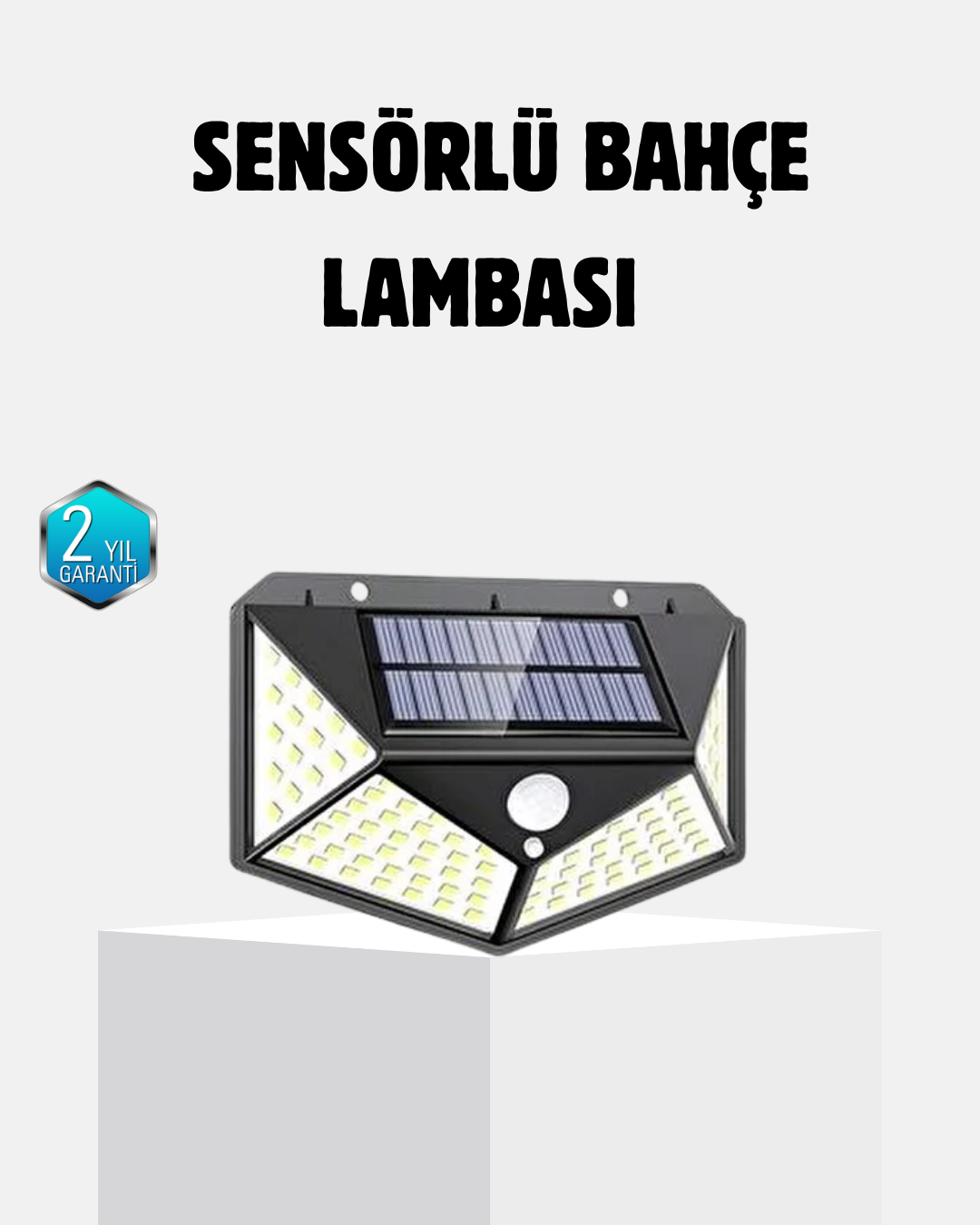 2-79 Güneş Enerjili 100 LED Dış Mekan Lamba – Hareket Sensörlü, 2200mAh Bataryalı Solar Aydınlatma - Vipsepet - Görsel 1