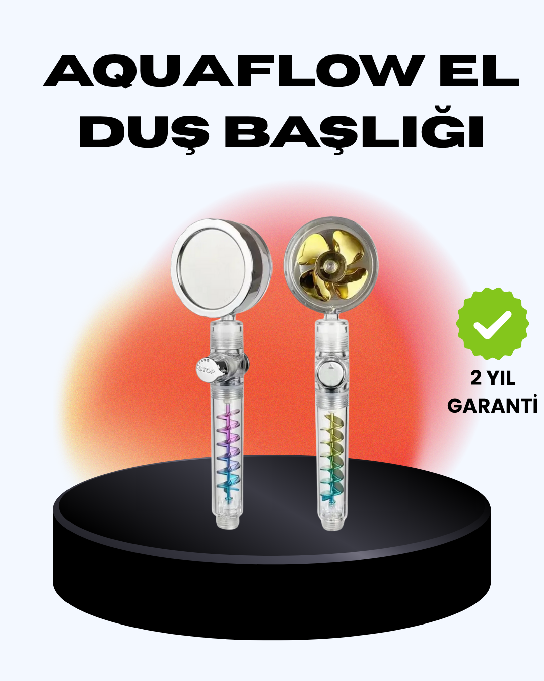2-8 Döner Pervaneli El Duşu Başlığı – Su Tasarruflu, Basınç Artırıcı, Yağmur Etkili - Vipsepet - Görsel 1