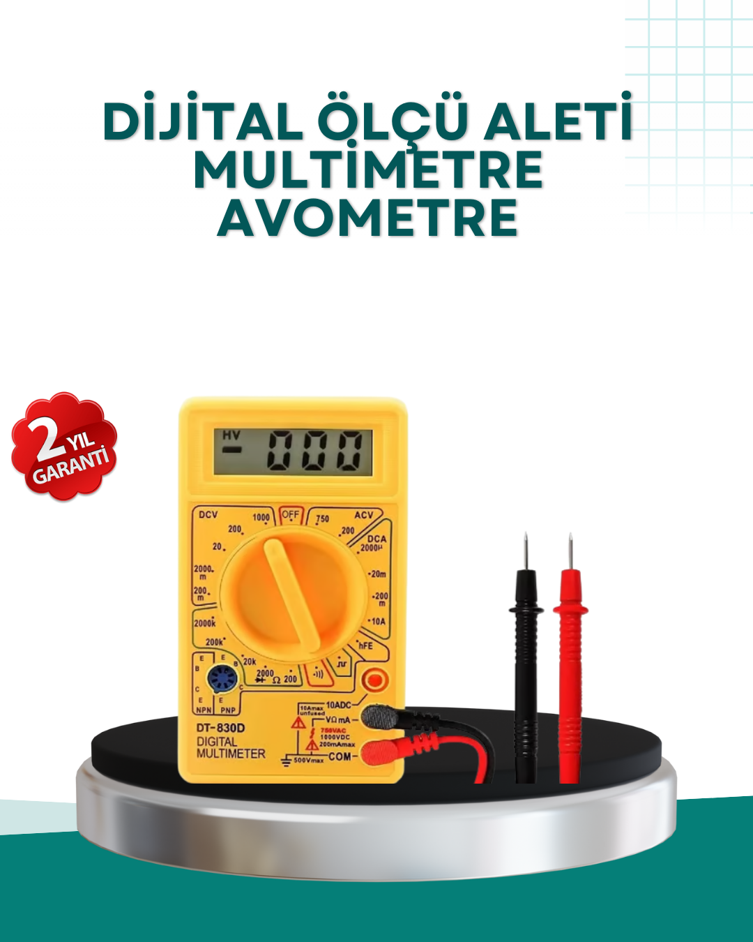 2-81 Elektrik Ölçüm Cihazı Dijital Multimetre 10 Amper Destekli - Vipsepet - Görsel 1