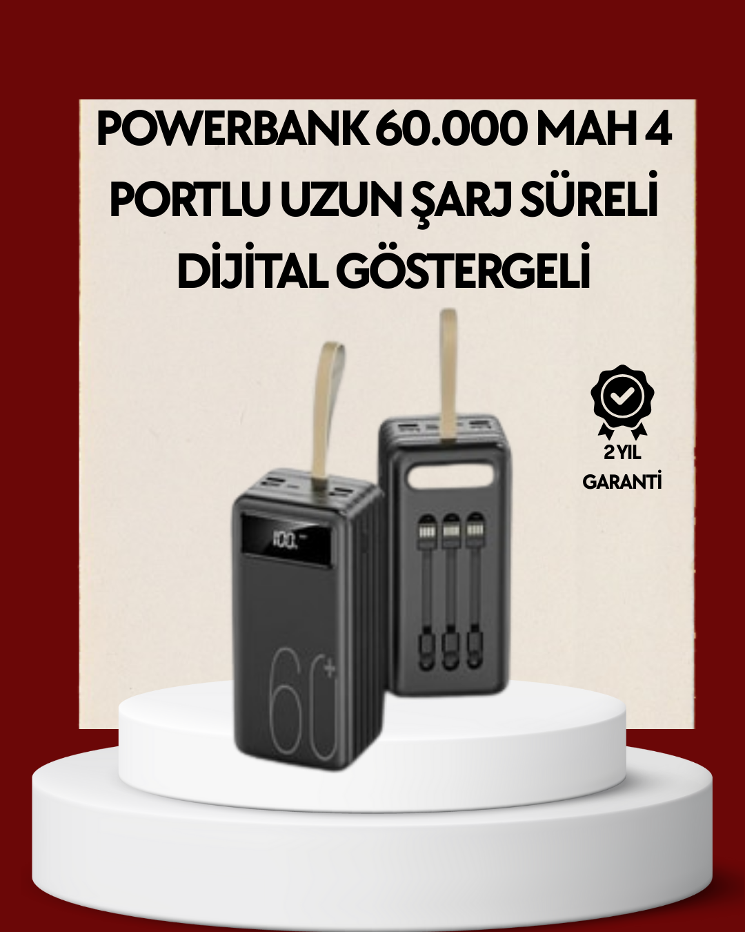 2-83 4 Çıkışlı Hızlı Şarj Destekli Powerbank - vipsepet - Görsel 1