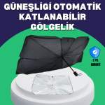 Şemsiye Tasarımlı Katlanabilir Araç Güneşliği – Geniş Uyumlu, UV Koruma - vipsepet