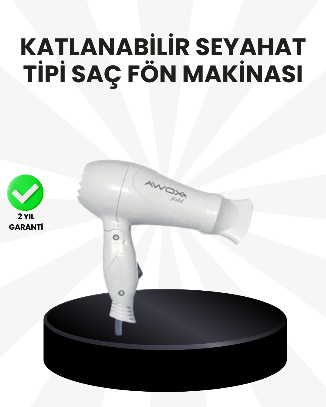 2-83 Taşınabilir Fön Makinesi Katlanır Gövde Enerji Tasarruflu - Vipsepet - Görsel 1