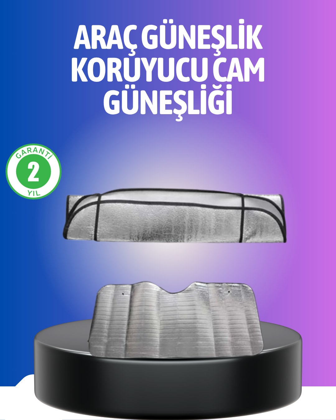 2-84 Metalize Reflektör Yüzeyli UV Koruyucu Araç Güneşliği – Serin ve Güvenli Sürüşler İçin - vipsepet - Görsel 1