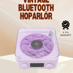 Retro Pikap Hoparlör – Şarjlı Kablosuz Projektör ve Gece Lambası - Vipsepet