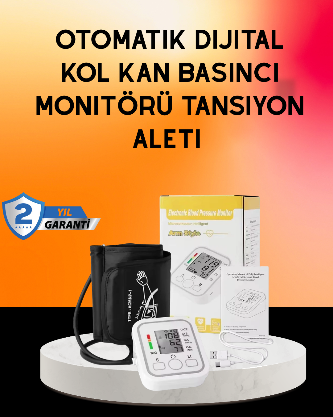2-89 Ritmi Tespit Özellikli Dijital Tansiyon Aleti - Vipsepet - Görsel 1