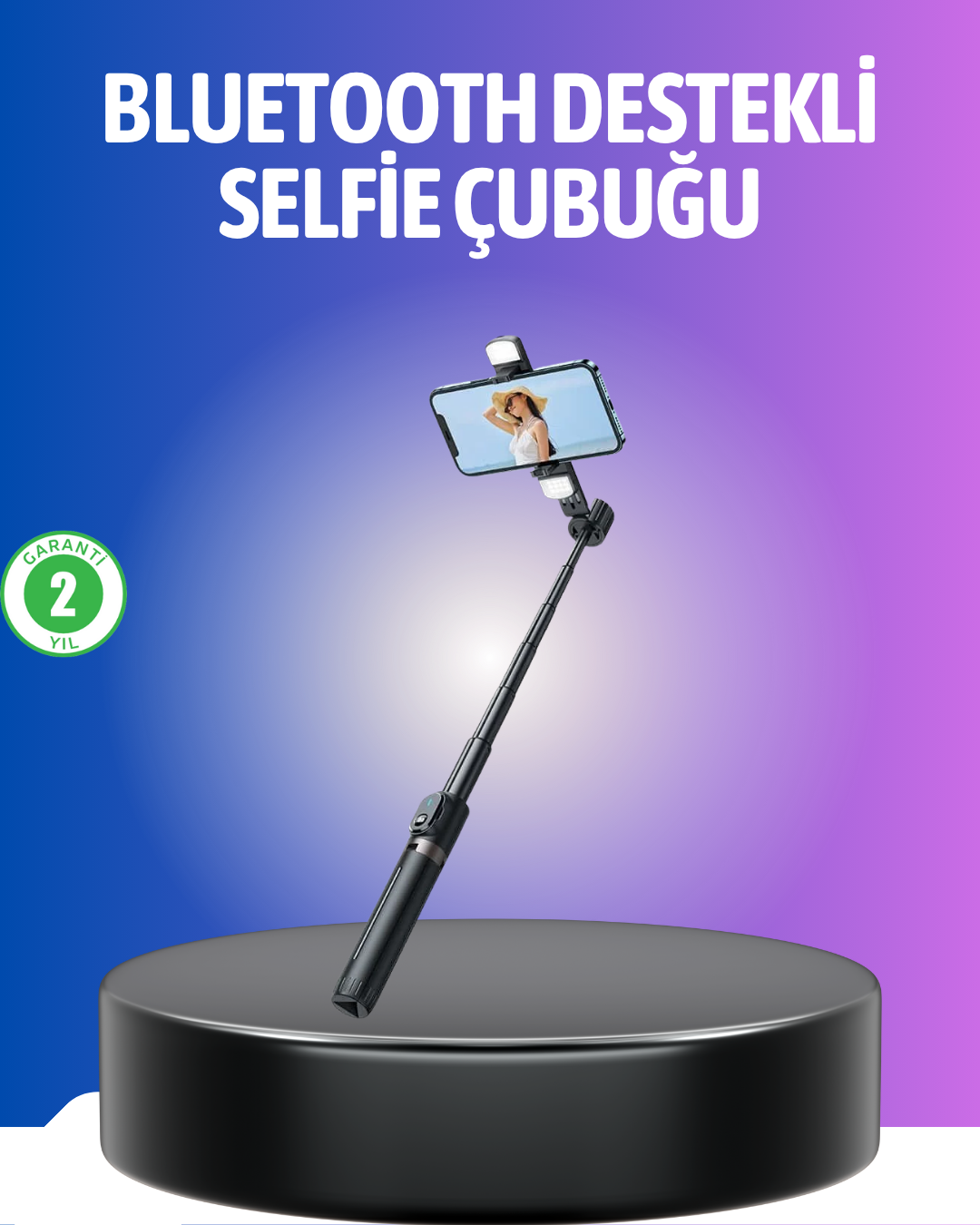 2-9 Bluetooth Selfie Çubuğu – Uzaktan Kumandalı - Vipsepet - Görsel 1