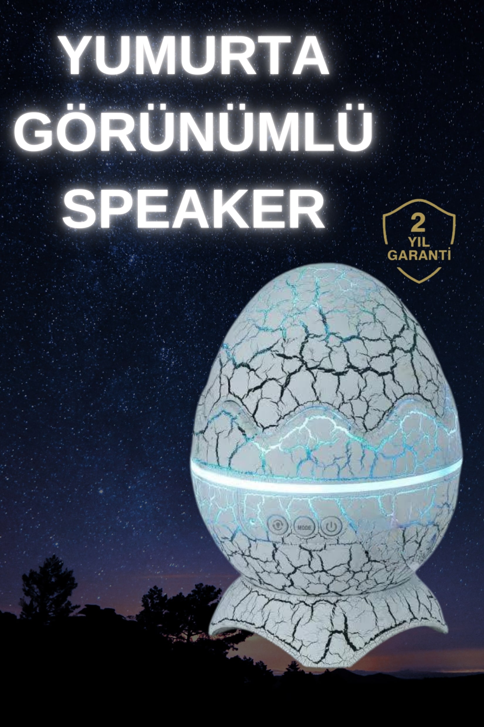 2-9 Dinozor Yumurtası Gece Masa Lambası Bluetooth Hoparlör 14 Renk Seçeneği - Vipsepet - Görsel 1