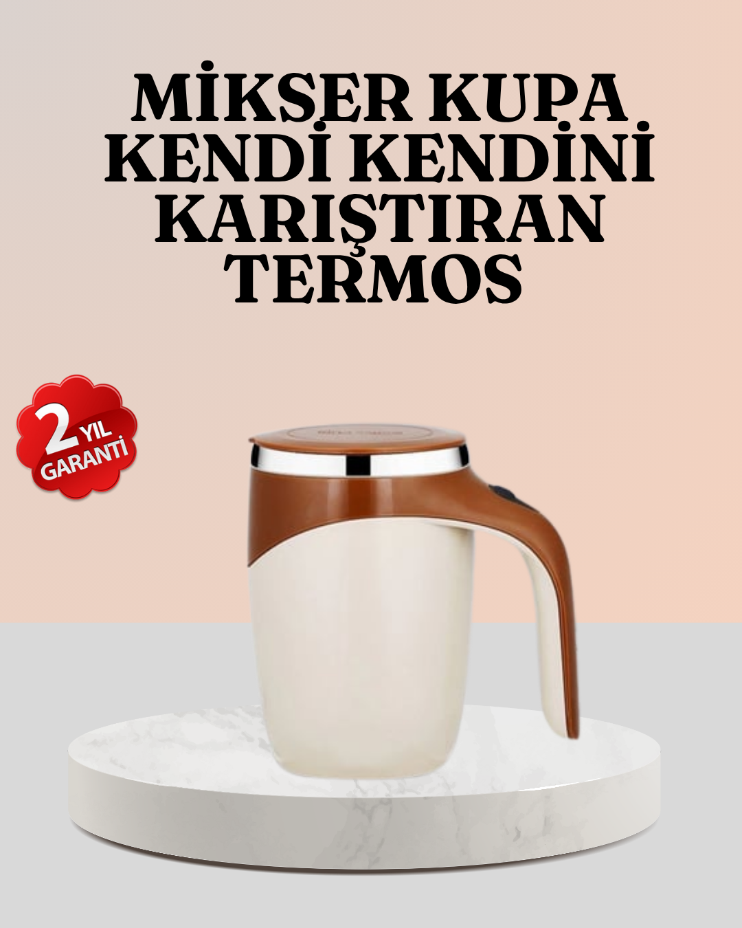 2-90 Paslanmaz Çelik Şarjlı Karıştırma Kupa – Otomatik Manyetik Blender Fincan - Vipsepet - Görsel 1