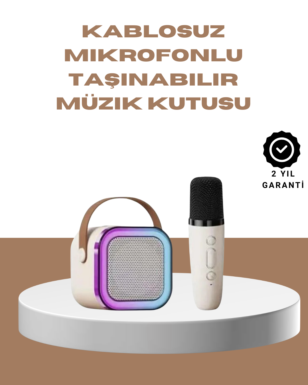 2-91 Bluetooth Karaoke Mikrofon ve Hoparlör Seti Taşınabilir - Vipsepet - Görsel 1