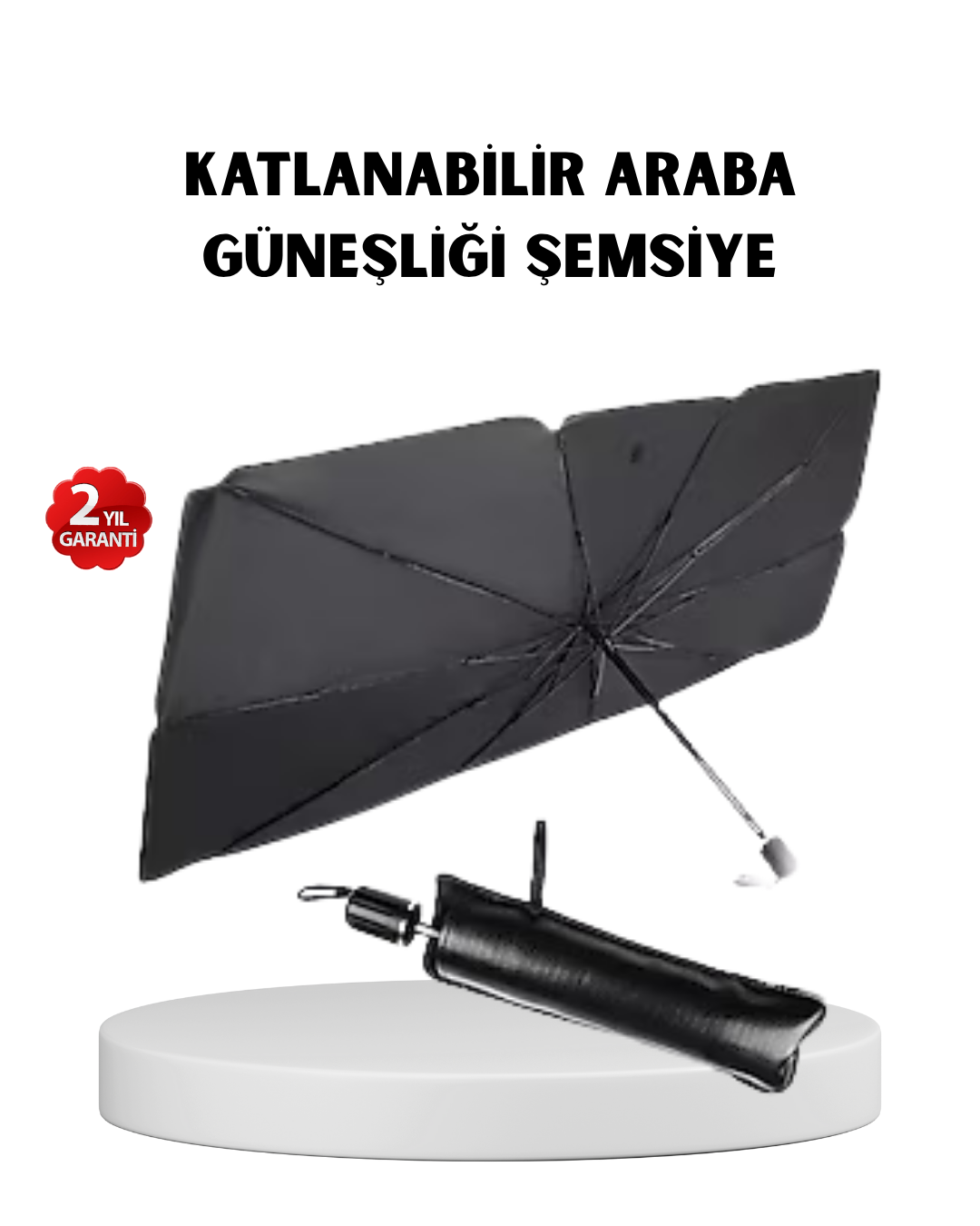 2-91 Katlanabilir Ön Cam Güneşliği Şemsiye – Her Araca Uygun Isı ve Işık Koruması - vipsepet - Görsel 1