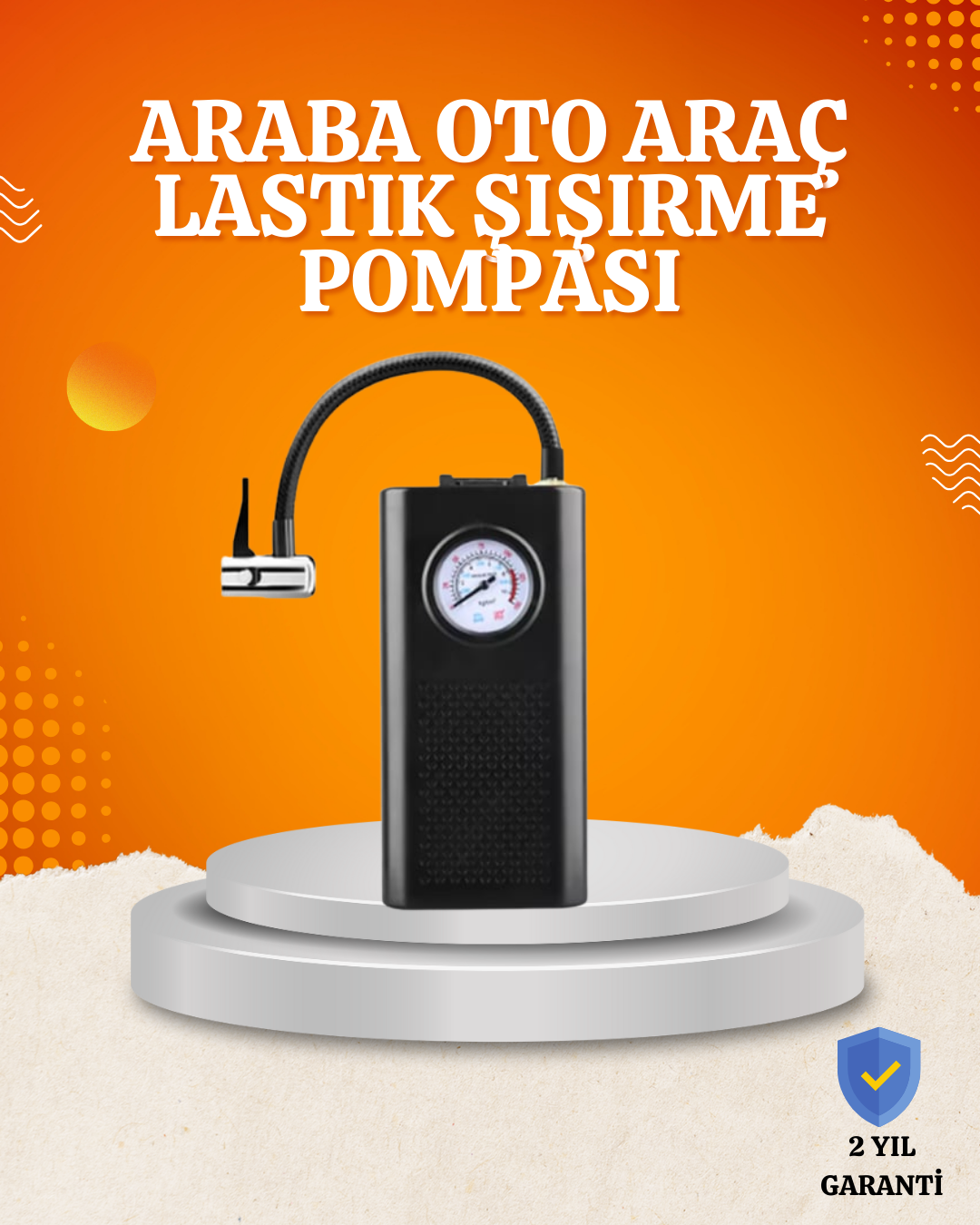 2-92 Taşınabilir Elektrikli Oto Motosiklet Bisiklet Lastik Şişirme Pompası - Vipsepet - Görsel 1