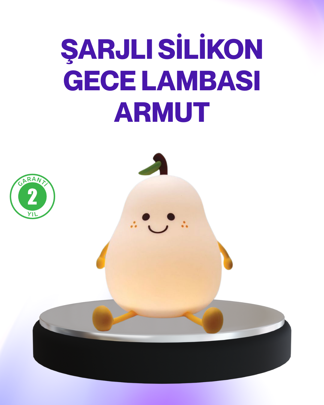 2-93 Şarjlı Armut Masa Lambası Renk Değiştiren LED Gece Işığı - Vipsepet - Görsel 1
