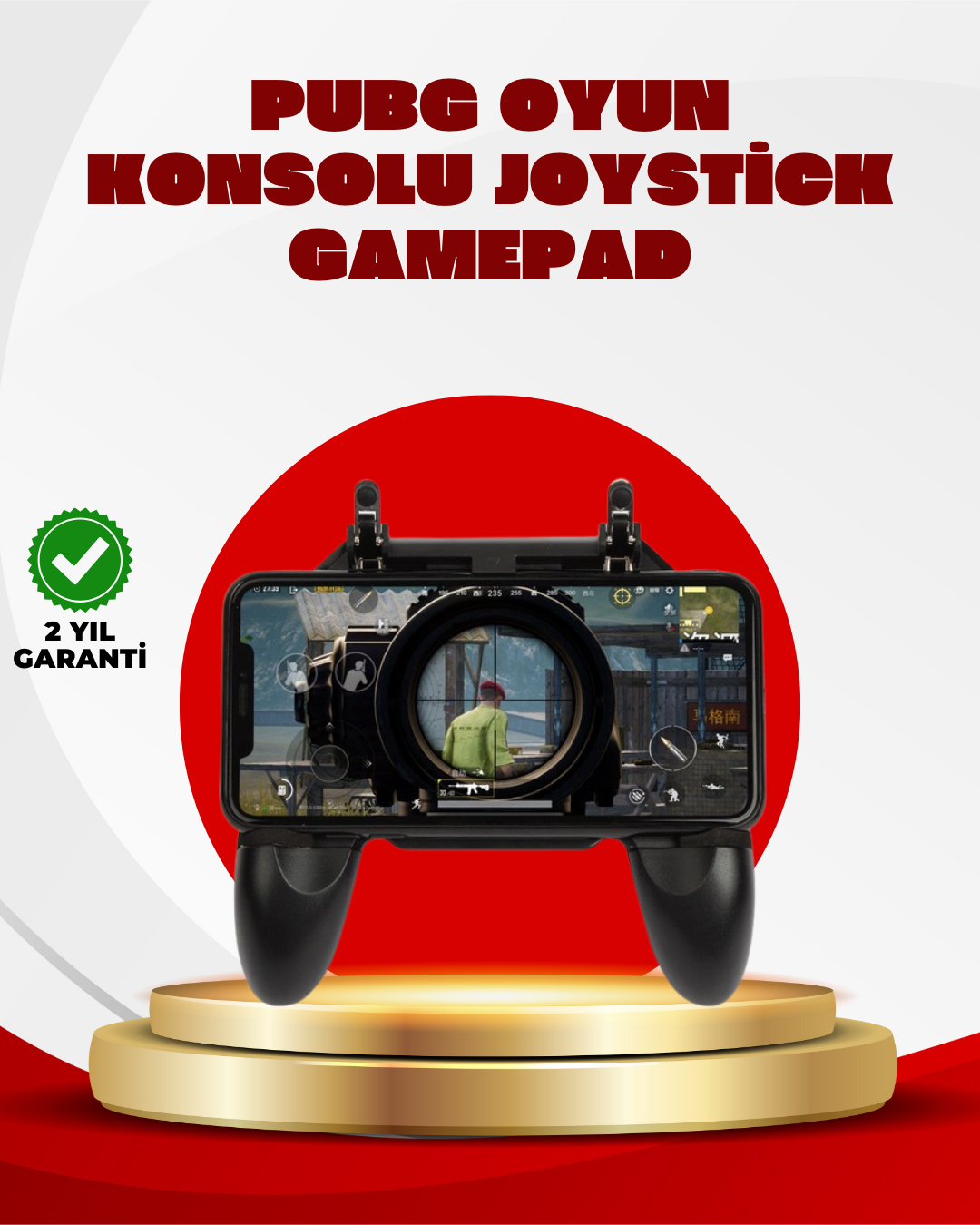 2-94 PUBG Mobile Uyumlu Joystick ve Parmak Tetikli Oyun Gamepadi - Vipsepet - Görsel 1