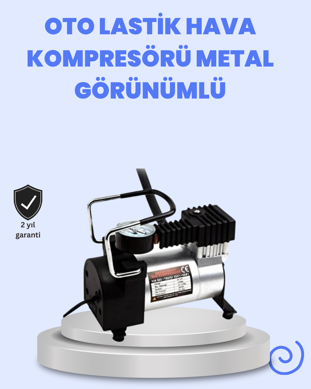 2-96 DC 12V Metal Hava Kompresörü Araç Lastik Şişirme 35L/Dk - Vipsepet - Görsel 1