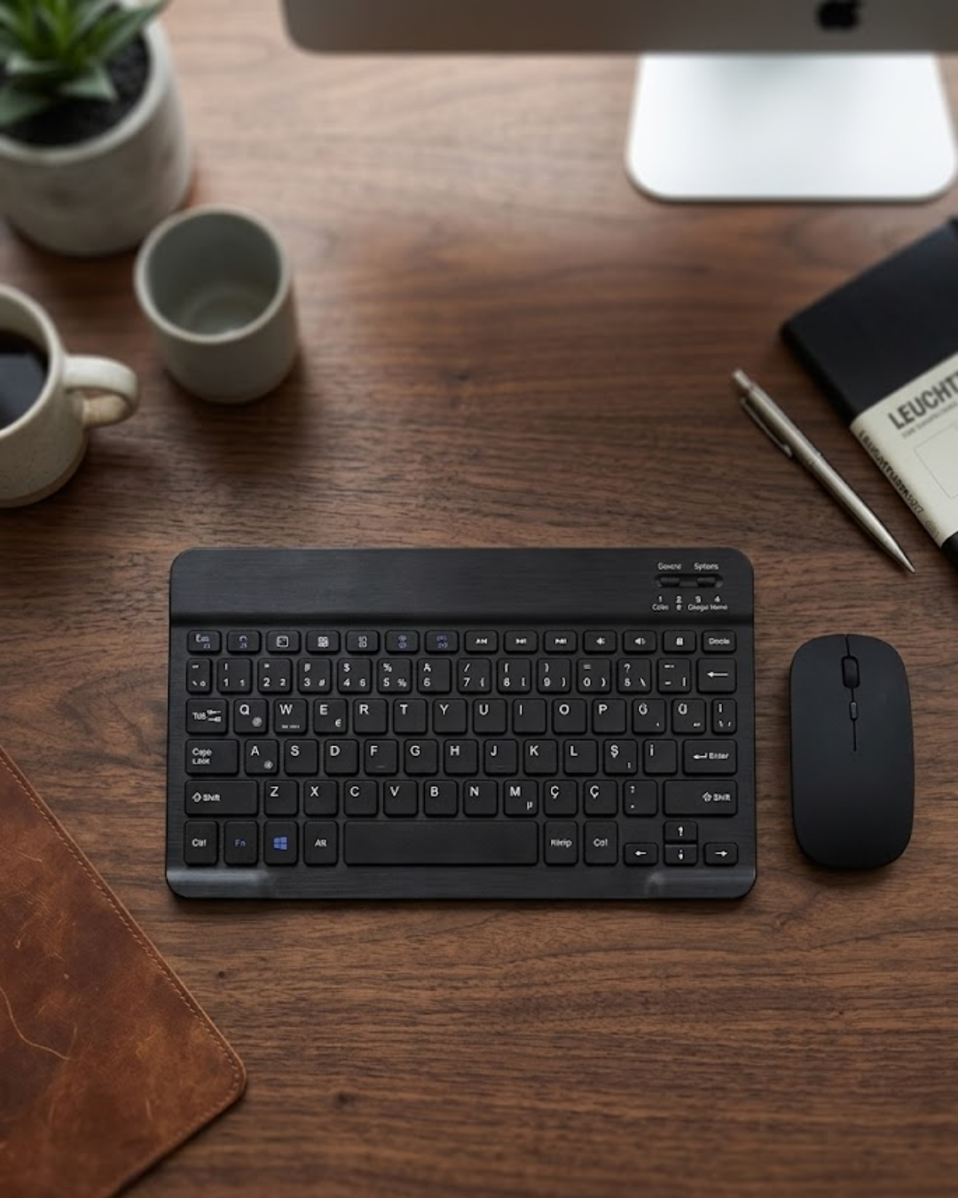 2-99 Wireless Klavye Mouse Seti Bluetooth Bağlantılı İnce Tasarım Sessiz Kullanım - Vipsepet - Görsel 1
