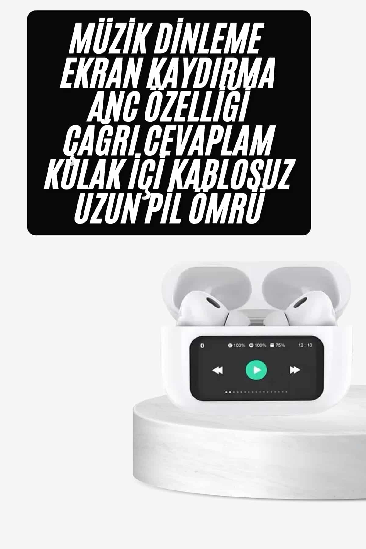 21 Dokunmatik Ekranlı ANC/ENC Yeni Nesil Pro Bluetooth Kulaklık Dokunmatik Ekran - vipsepet - Görsel 1