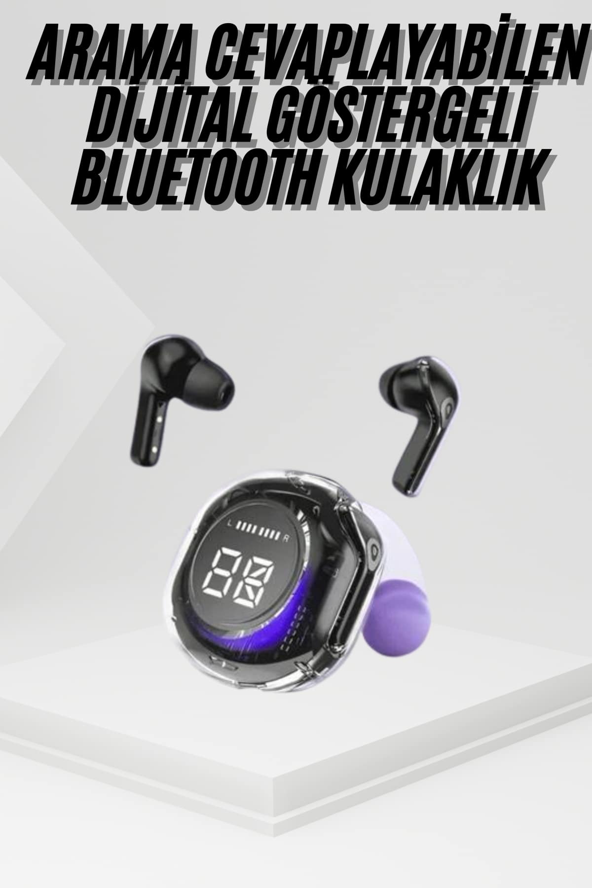 26-8 Kablosuz Dijital Göstergeli Powerbanklı IOS ve Android Uyumlu Gaming Kulaklık - vipsepet - Görsel 1