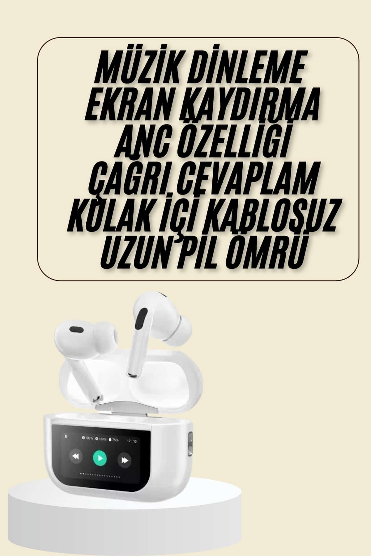 26 Dokunmatik Ekranlı Bluetooth Kulaklık TWS İOS Android Tüm Telefonlara Uyumlu Kulaklık - vipsepet - Görsel 1