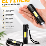 Işıldak El Feneri Kamp Lambası Mini Taşınabilir Acil Durum Lambası Fener Led Işık - Vipsepet
