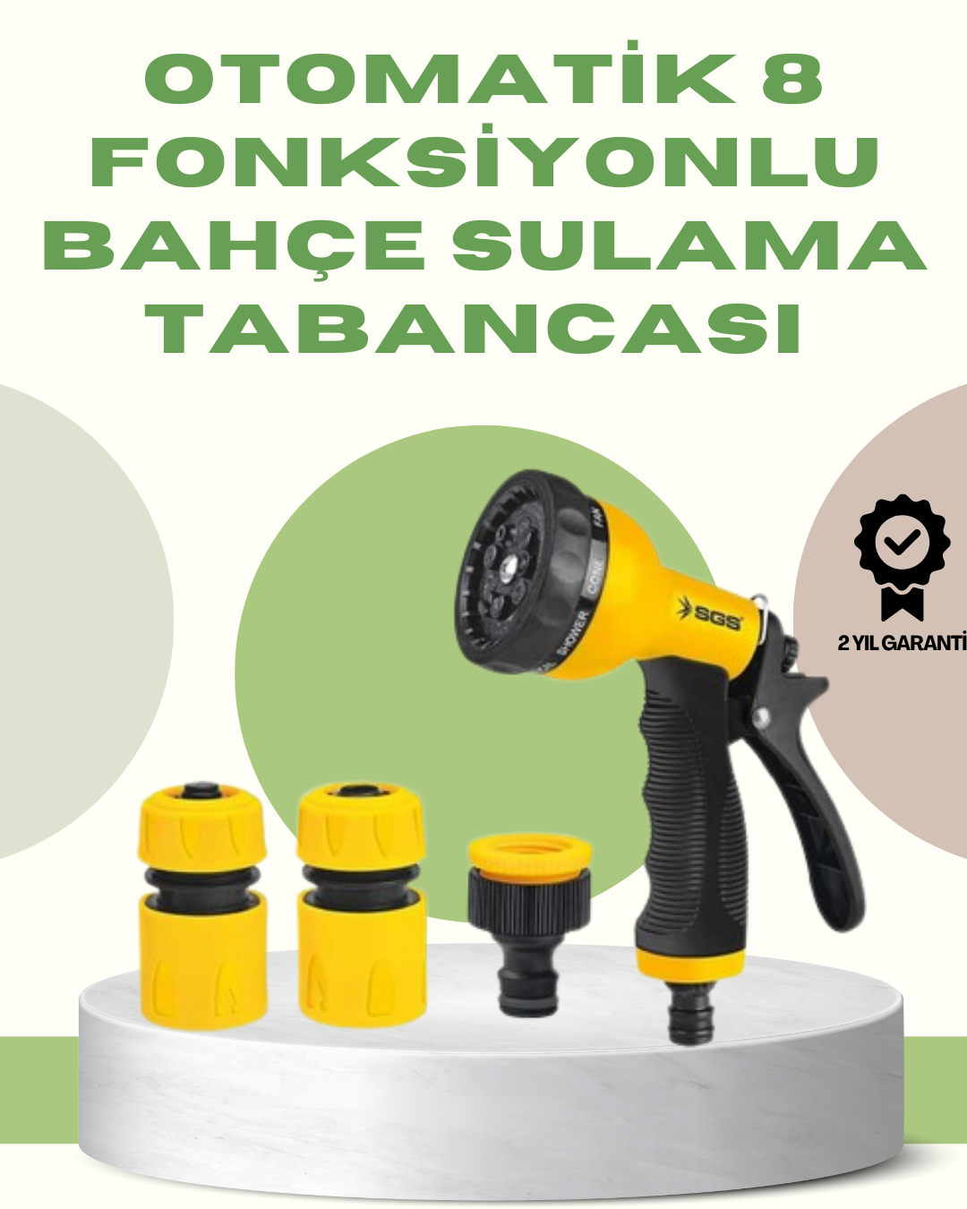 3-10 Çok Fonksiyonlu Bahçe Sulama Tabancası Ergonomik Basınçlı Sprey - Vipsepet - Görsel 1