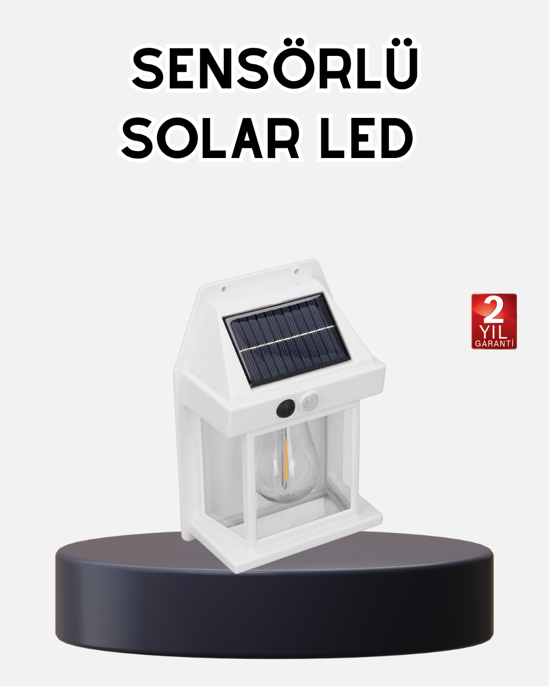 3-10 Solar Sensörlü Dış Mekan Lamba 3 Işık Modlu ve IP65 Dayanıklı - Vipsepet - Görsel 1