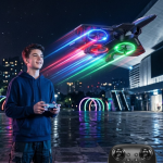 LED Işıklı Fighter Jet Tasarımlı Drone Uzaktan Kumandalı Akrobatik Oyuncak Uçak - Vipsepet