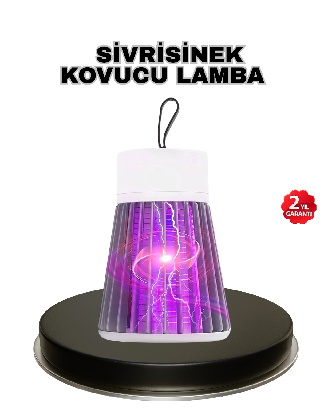3-101 Mor Işıklı Şarjlı Böcek Öldürücü Lamba – Ev, Balkon ve Kamp Kullanımına Uygun - Vipsepet - Görsel 1