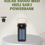 Powerbank Solar Fenerli Çoklu Kablolu Taşınabilir Şarj Aleti - Vipsepet