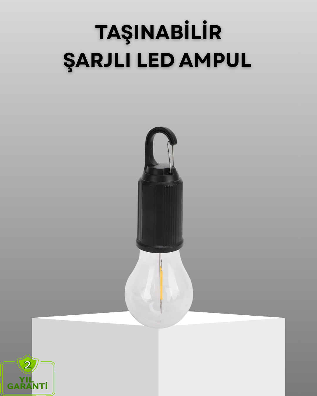 3-107 Şarjlı Kancalı LED Lamba – Kamp, Balkon ve Acil Durum Işığı - Vipsepet - Görsel 1