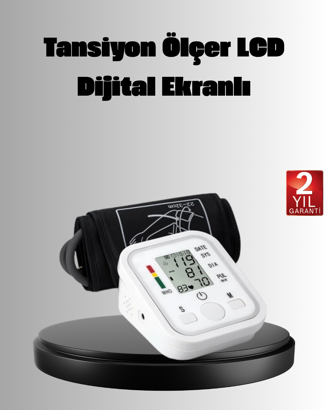 3-109 Üst Koldan Ölçüm Dijital Tansiyon Aleti – IHB Aritmi Uyarılı ve Çift Hafızalı - Vipsepet - Görsel 1