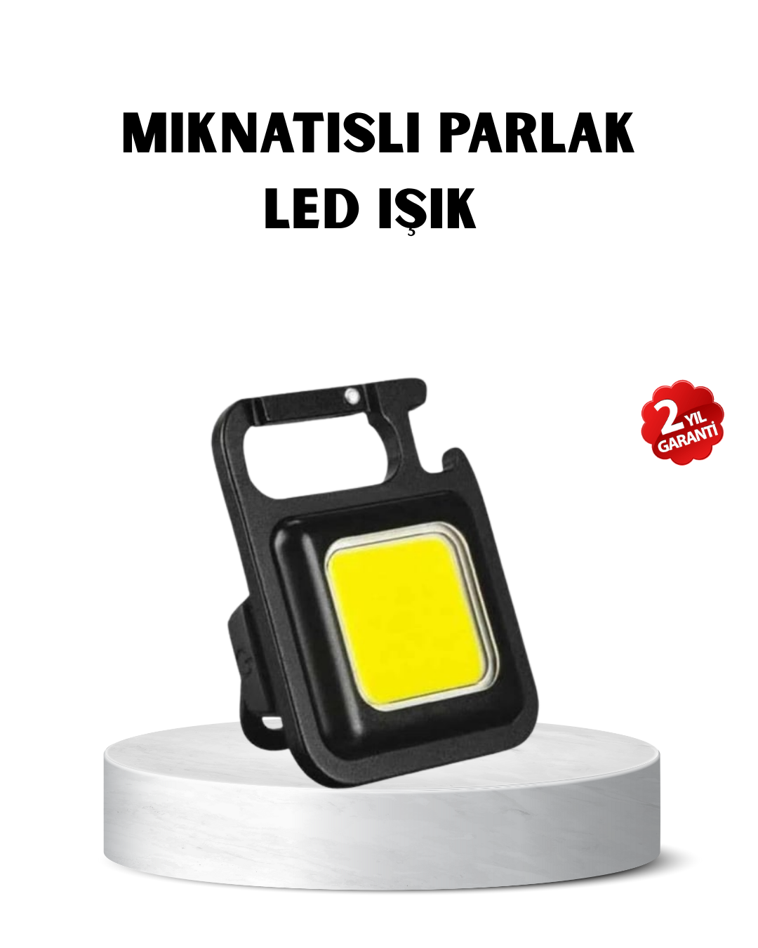 3-110 USB Type-C Şarjlı Mini Fener – Manyetik, Katlanabilir ve Şişe Açacaklı Tasarım - Vipsepet - Görsel 1