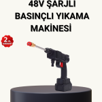 Taşınabilir Basınçlı Yıkama Makinesi – 5m Hortumlu, Köpük Şişeli, 48V Güçlü - Vipsepet